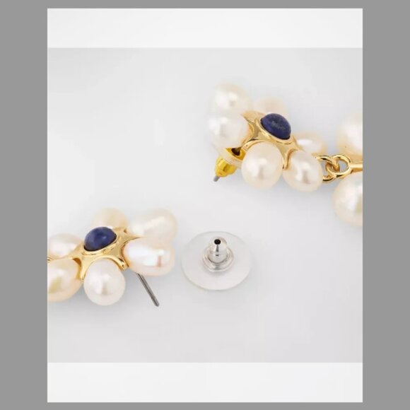 Mignonne Gavigan Safi Drop Earrings, White/Blue - Picture 4 of 6